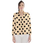 Polka Dots - Black on Navajo White Yellow Wind Breaker (Women)