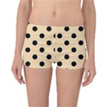 Polka Dots - Black on Navajo White Yellow Boyleg Bikini Bottoms