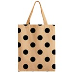 Polka Dots - Black on Navajo White Yellow Zipper Classic Tote Bag