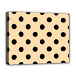 Polka Dots - Black on Navajo White Yellow Deluxe Canvas 20  x 16  (Stretched)