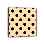 Polka Dots - Black on Navajo White Yellow Mini Canvas 4  x 4  (Stretched)