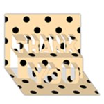 Polka Dots - Black on Navajo White Yellow THANK YOU 3D Greeting Card (7x5)