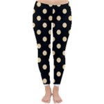 Polka Dots - Navajo White Yellow on Black Winter Leggings