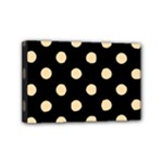 Polka Dots - Navajo White Yellow on Black Mini Canvas 6  x 4  (Stretched)