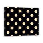Polka Dots - Navajo White Yellow on Black Canvas 10  x 8  (Stretched)