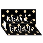 Polka Dots - Navajo White Yellow on Black Best Friends 3D Greeting Card (8x4)