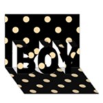 Polka Dots - Navajo White Yellow on Black BOY 3D Greeting Card (7x5)