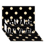 Polka Dots - Navajo White Yellow on Black YOU ARE INVITED 3D Greeting Card (7x5)