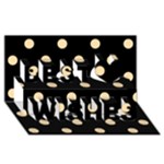 Polka Dots - Navajo White Yellow on Black Best Wish 3D Greeting Card (8x4)