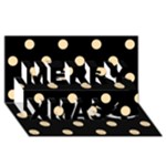 Polka Dots - Navajo White Yellow on Black Merry Xmas 3D Greeting Card (8x4)