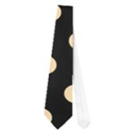 Polka Dots - Navajo White Yellow on Black Necktie (One Side)