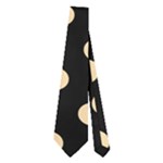 Polka Dots - Navajo White Yellow on Black Necktie (Two Side)