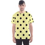 Polka Dots - Black on Pastel Yellow Men s Sport Mesh Tee