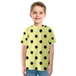 Polka Dots - Black on Pastel Yellow Kid s Sport Mesh Tee