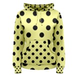 Polka Dots - Black on Pastel Yellow Women s Pullover Hoodie