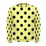 Polka Dots - Black on Pastel Yellow Men s Sweatshirt