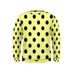 Polka Dots - Black on Pastel Yellow Kid s Sweatshirt