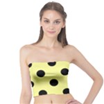 Polka Dots - Black on Pastel Yellow Tube Top