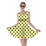 Polka Dots - Black on Pastel Yellow Skater Dress