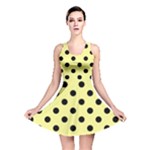 Polka Dots - Black on Pastel Yellow Reversible Skater Dress