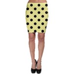 Polka Dots - Black on Pastel Yellow Bodycon Skirt