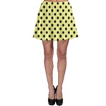 Polka Dots - Black on Pastel Yellow Skater Skirt