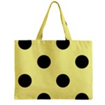 Polka Dots - Black on Pastel Yellow Zipper Mini Tote Bag