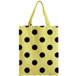 Polka Dots - Black on Pastel Yellow Zipper Classic Tote Bag