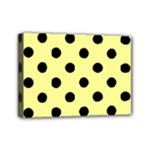 Polka Dots - Black on Pastel Yellow Mini Canvas 7  x 5  (Stretched)