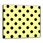 Polka Dots - Black on Pastel Yellow Canvas 24  x 20  (Stretched)