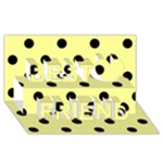 Polka Dots - Black on Pastel Yellow Best Friends 3D Greeting Card (8x4)
