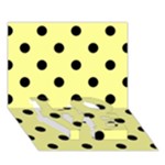 Polka Dots - Black on Pastel Yellow LOVE Bottom 3D Greeting Card (7x5)