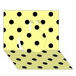 Polka Dots - Black on Pastel Yellow Apple 3D Greeting Card (7x5)