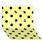Polka Dots - Black on Pastel Yellow Clover 3D Greeting Card (7x5)