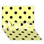 Polka Dots - Black on Pastel Yellow HOPE 3D Greeting Card (7x5)