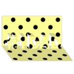 Polka Dots - Black on Pastel Yellow #1 DAD 3D Greeting Card (8x4)