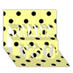 Polka Dots - Black on Pastel Yellow THANK YOU 3D Greeting Card (7x5)