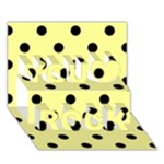 Polka Dots - Black on Pastel Yellow You Rock 3D Greeting Card (7x5)