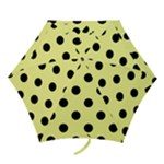 Polka Dots - Black on Pastel Yellow Mini Umbrella