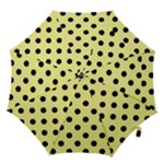 Polka Dots - Black on Pastel Yellow Hook Handle Umbrella (Medium)