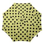 Polka Dots - Black on Pastel Yellow Hook Handle Umbrella (Small)
