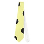Polka Dots - Black on Pastel Yellow Necktie (One Side)