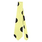 Polka Dots - Black on Pastel Yellow Necktie (Two Side)