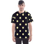 Polka Dots - Pastel Yellow on Black Men s Sport Mesh Tee