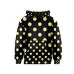 Polka Dots - Pastel Yellow on Black Kid s Pullover Hoodie