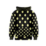 Polka Dots - Pastel Yellow on Black Kid s Zipper Hoodie