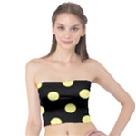 Polka Dots - Pastel Yellow on Black Tube Top