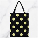 Polka Dots - Pastel Yellow on Black Classic Tote Bag