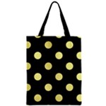 Polka Dots - Pastel Yellow on Black Zipper Classic Tote Bag