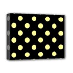Polka Dots - Pastel Yellow on Black Deluxe Canvas 14  x 11  (Stretched)